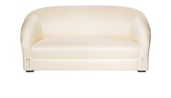 Raisins classic sofa in numbered edition, clear crystal and ivory silk, small size - Lalique